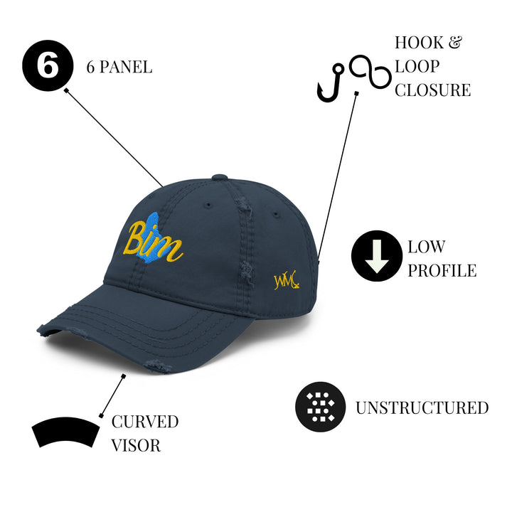 Navy "Bim" Distressed Cap
