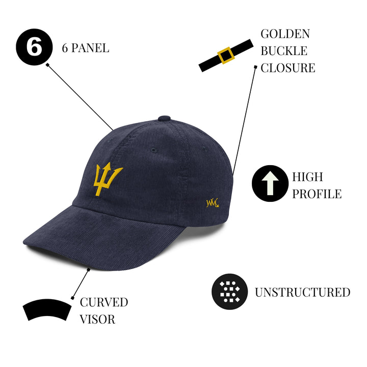 Blue Barbados Trident Corduroy Classic Cap
