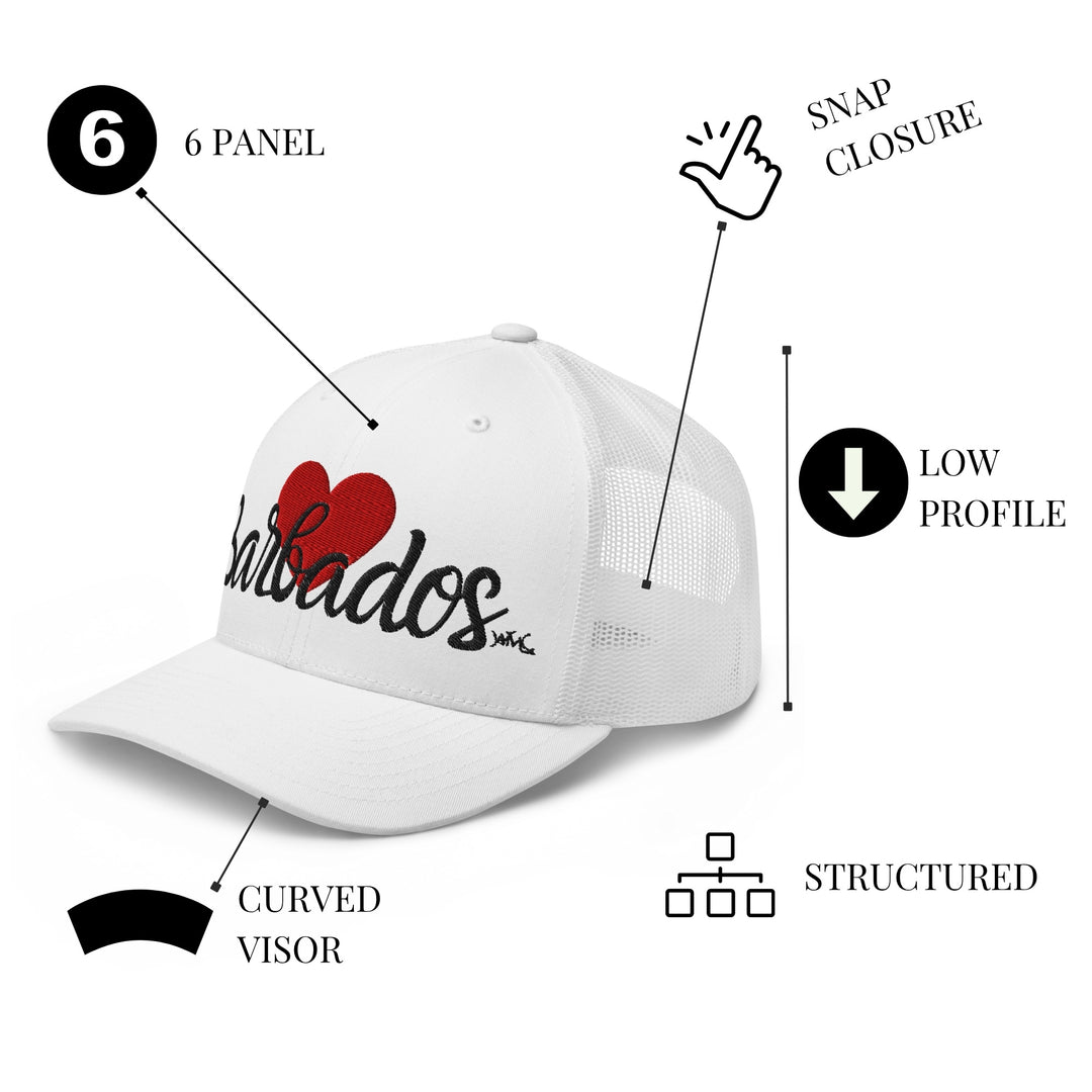 White "Love Barbados" Trucker Cap