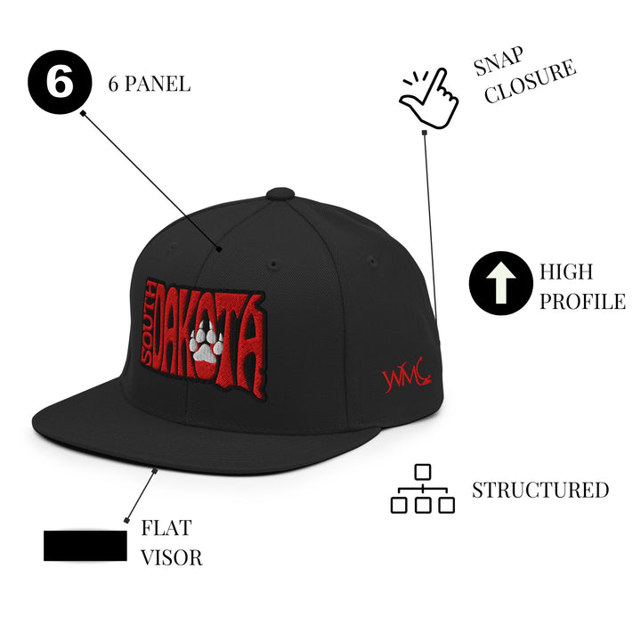 Black South Dakota Snapback
