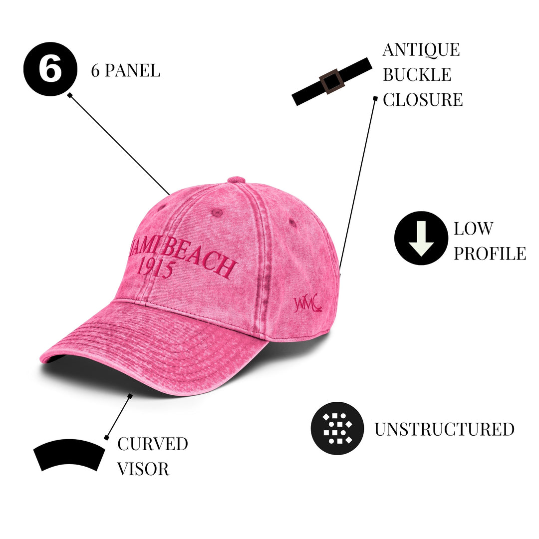 Pink Vintage "Miami Beach 1915" Cap