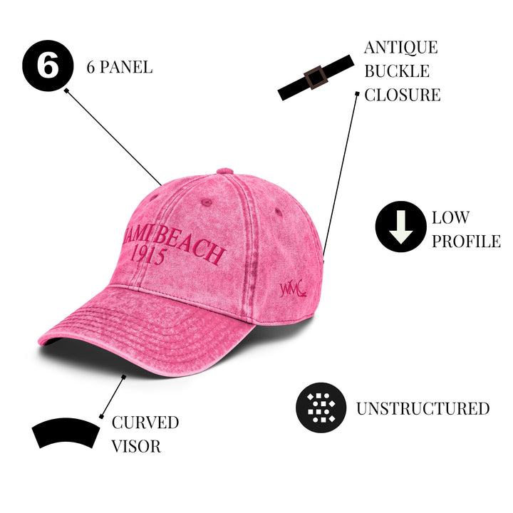 Pink Vintage "Miami Beach 1915" Cap