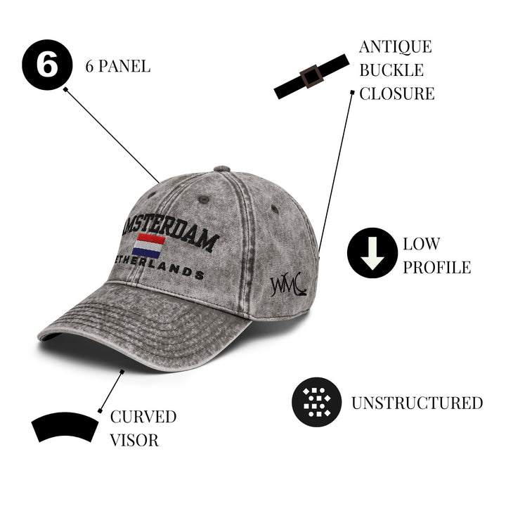 Charcoal Gray Amsterdam Vintage Cap