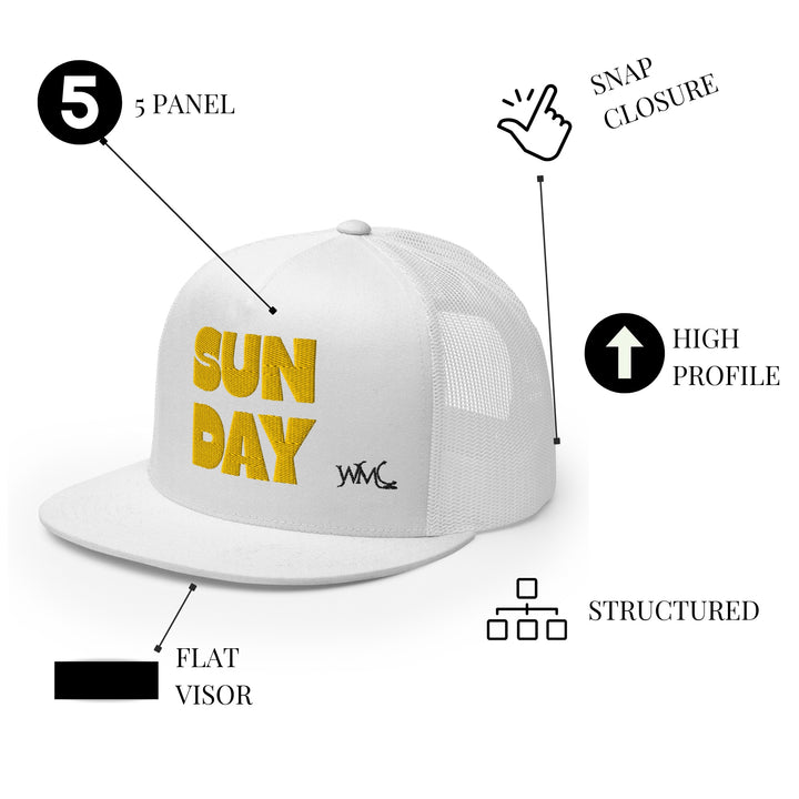 White "SUN DAY" Trucker Cap